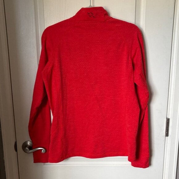 Red Quarter-Zip Women's Top - Picture 3 of 8